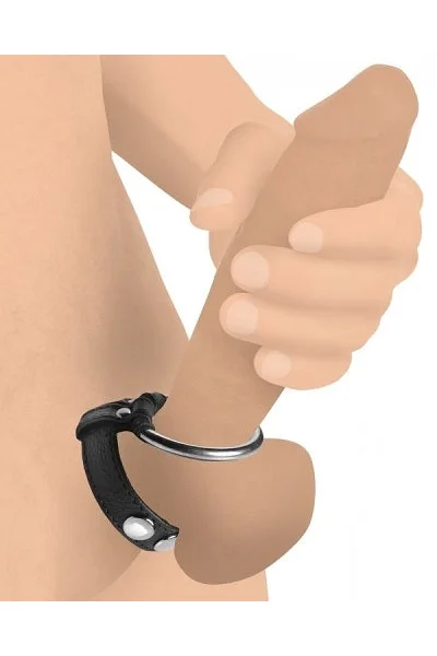 Strict Leather Steel Cock and Ball Ring