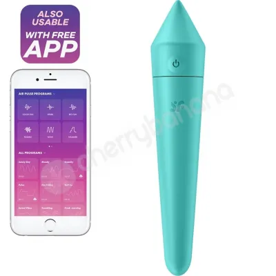 Satisfyer Ultra Power Bullet 8 Teal App Control Narrow Tip Mini Vibrator