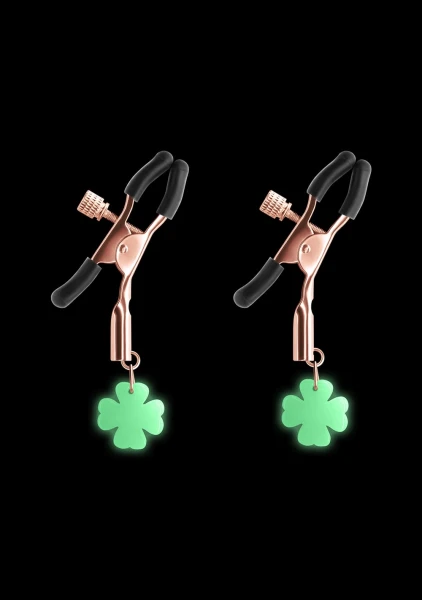 Bound Adjustable G4 Glow In The Dark Nipple Clamps by NS Novelties - Rose Gold