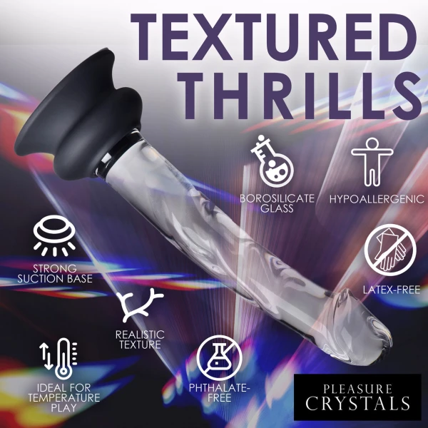 Pleasure Crystals 7" Glass Dildo With Suction Cup