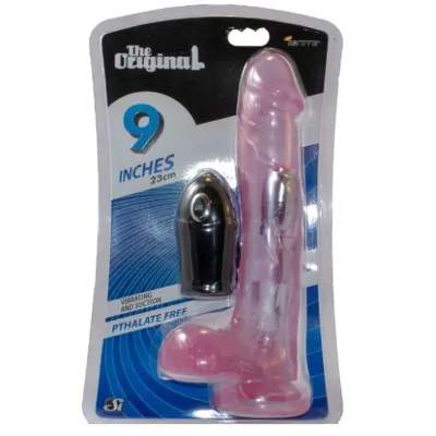 Cock w Balls Suction 9in Purple