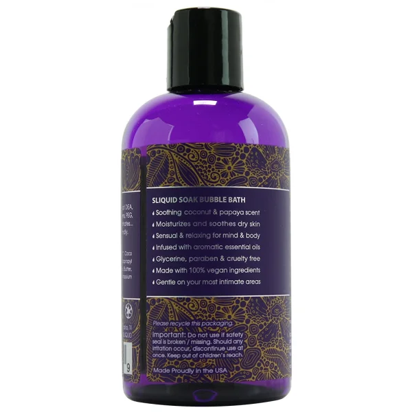 Sliquid Soak Luxurious Gentle Bubble Bath Coconut Papaya 8.5 fl oz