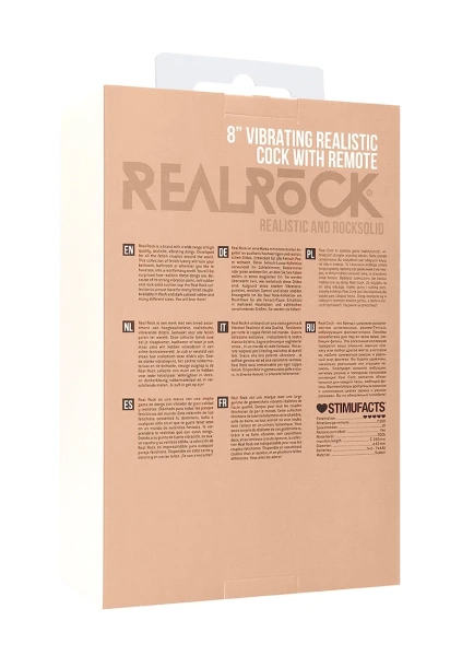 Vibrating Realistic Cock - 8" - With Scrotum - Skin