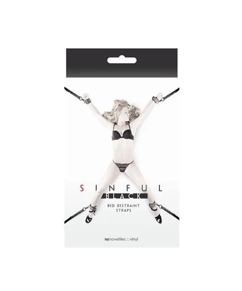 Sinful Bed Restraint Straps Black
