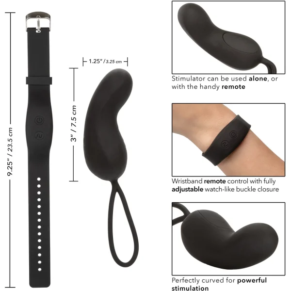 Wristband Remote Curve Silicone Vibrating Multi-Function Bullet by CalExotics