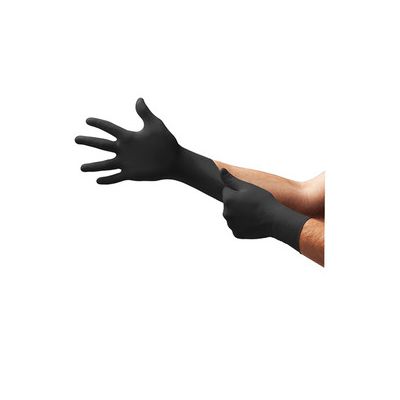 Nitrile Latex Gloves x100 Black Large