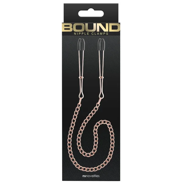 Bound Adjustable DC3 Tweezer Nipple Clamps by NS Novelties - Rose Gold
