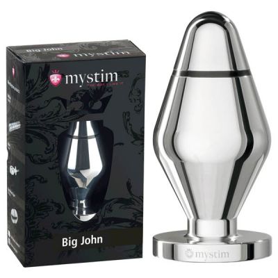 Mystim Big John Aluminium 13 cm XL Butt Plug with E Stim