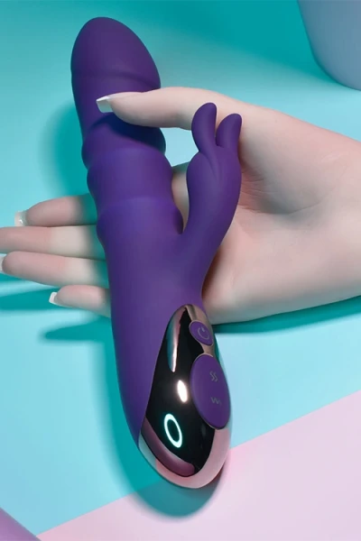 Playboy Hop To It 9.25" Thrusting Rabbit Vibrator with Clitoral Stimulator