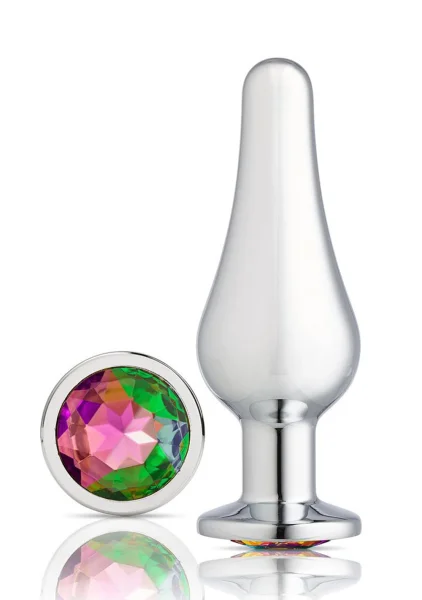 Cloud 9 Novelties Gems Silver Chrome Tall Plug - Medium