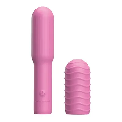 Pocket Rocket Elite Rechargeable Silicone Vibrator with Textured Silicone Sleeve