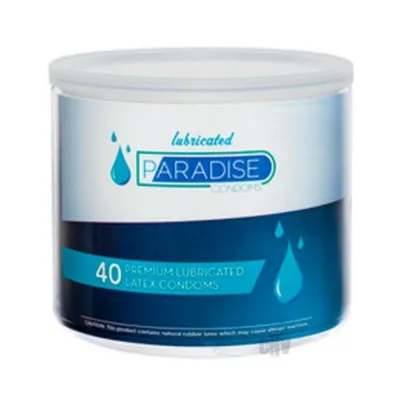 Paradise Lubricated Latex Condoms 40 Count Bowl