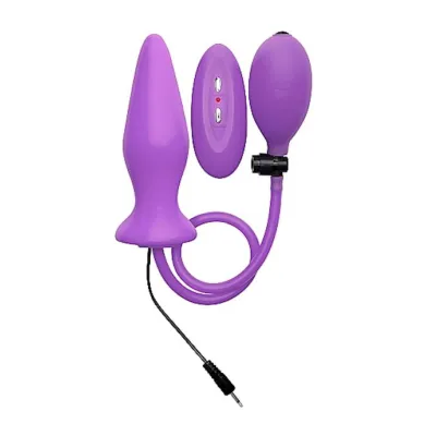 Inflatable Vibrating Silicone Plug Purple
