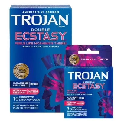 Trojan Double Ecstasy Condoms with 2 Types of Lube