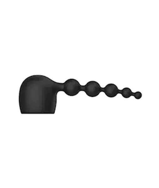 Anal Beads Silicone Wand Attachment - Black — image 3 of 4