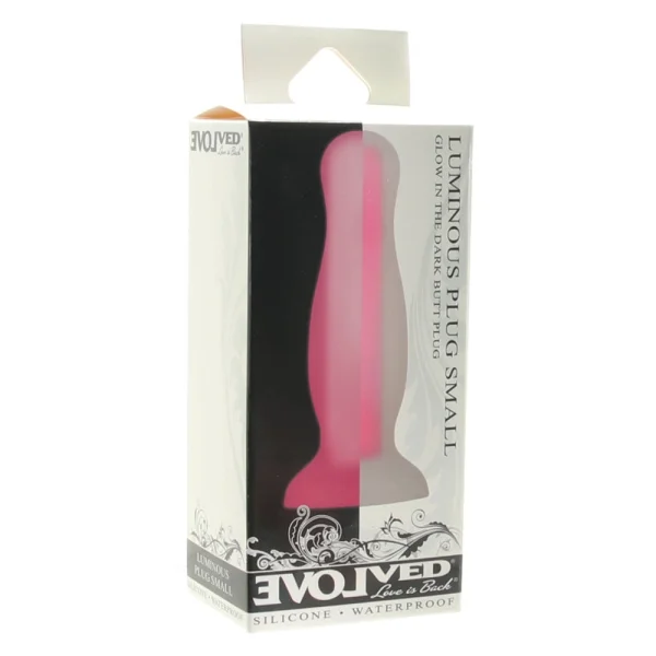Evolved Novelties Luminous Pink Butt Plug Small