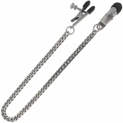 Spartacus Broad Tip Nipple Clamps With Jewel Chain