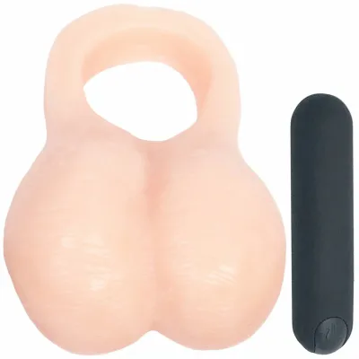 Love Bump Silicone Vibrating Balls Dildo Attachment by New York Toy Collective Vanilla