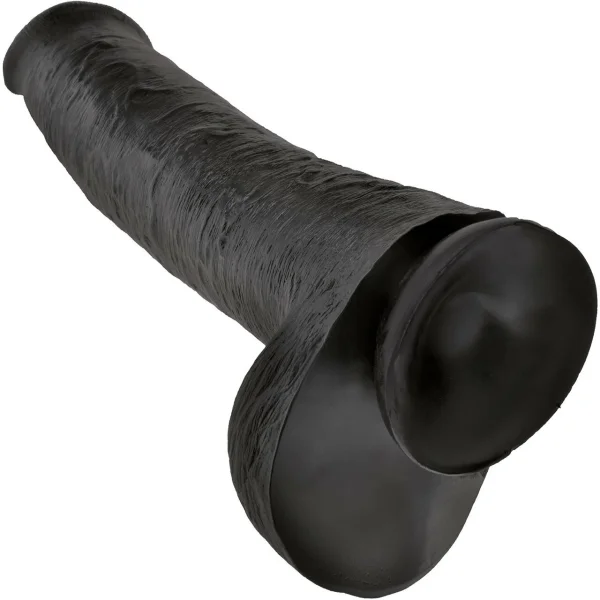 King Cock 15" Suction Cup Dildo With Balls - Black