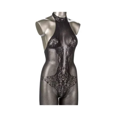 Scandal Halter Lace Body Suit Black O s