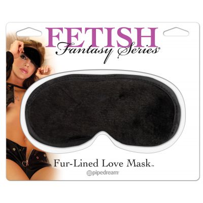 Fur Lined Love Mask Satin Black
