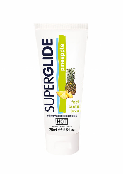 HOT Superglide edible lubricant waterbased - pineapple - 75 ml - Top Sex Lubricant Brands