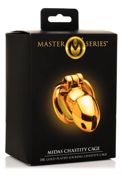 Midas 18K Gold-Plated Locking Chastity Cage