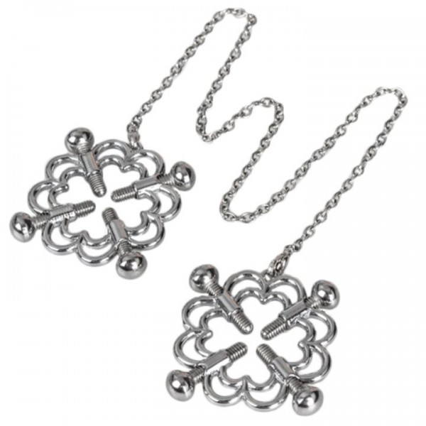 Bondara Screwed Flower Nipple Clamp Rings
