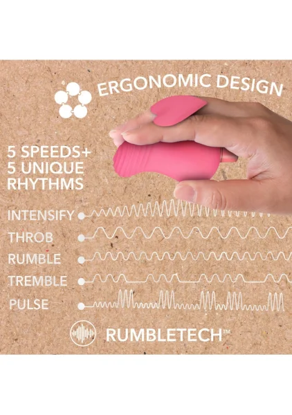 Gaia Eco Love Rechargeable Waterproof Plant Based Clitoral Vibrator By Blush - Coral