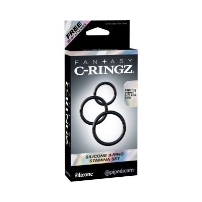 Fantasy C Ringz Silicone 3 Ring Stamina Set Black