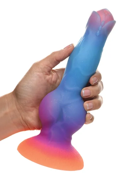Space Cock Glow-in-The-Dark Alien 8.5" Silicone Suction Cup Dildo By Creature Cocks