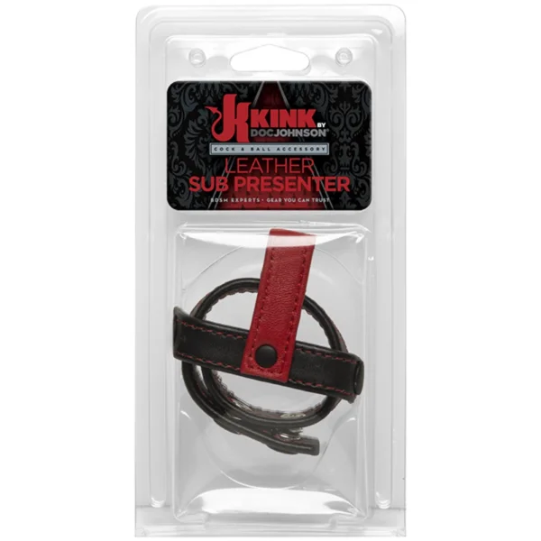 Leather BDSM Sub Presenter Cock & Ball Cage