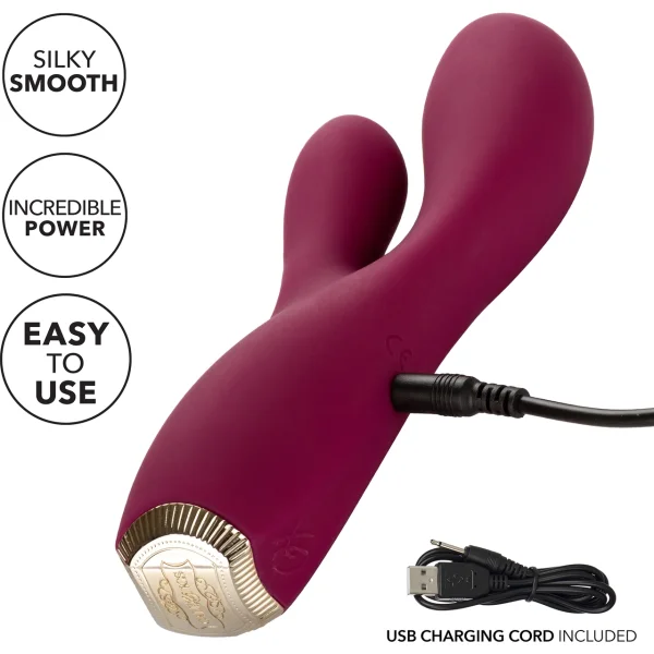 Uncorked Cabernet Waterproof Rechargeable Silicone Dual Stimulation Vibrator By CalExotics