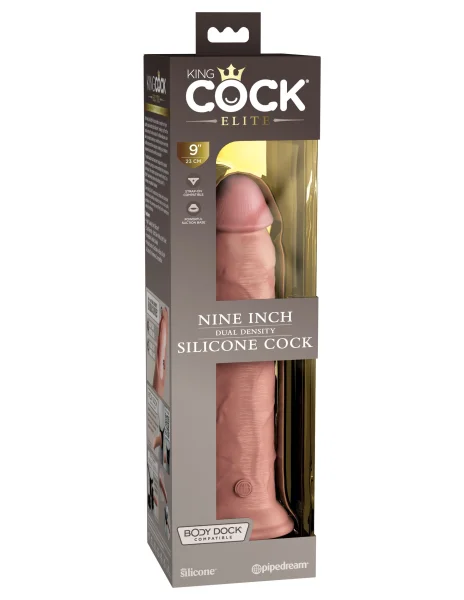 King Cock Elite 9 Inch Silicone Dual Density  Cock - Light