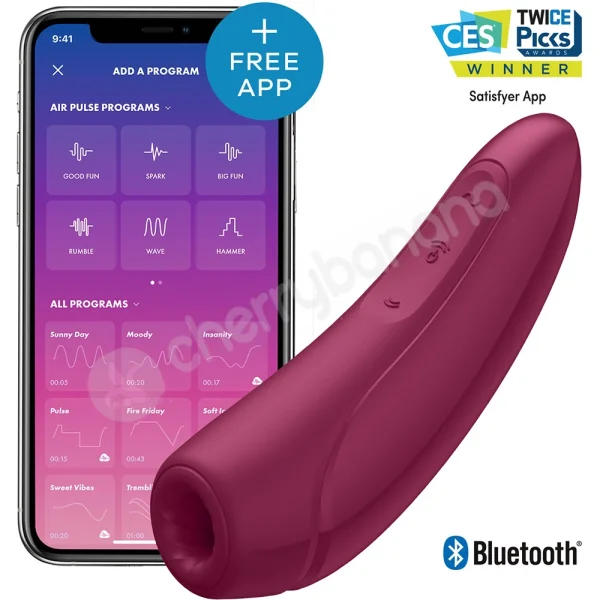 Satisfyer Curvy 1+ Burgundy App Controlled Vibrating Clitoral Stimulator
