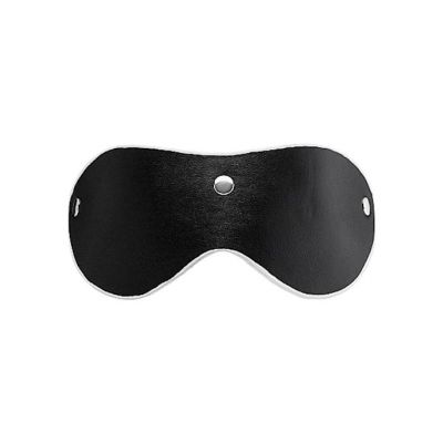 Leather Black And White Eye Mask With Elastic Strap Pink
