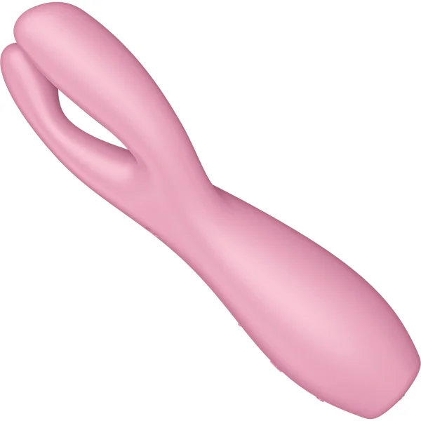Satisfyer Threesome 3 Rechargeable Waterproof 12-Function Dual Stimulation Vibrator - Pink