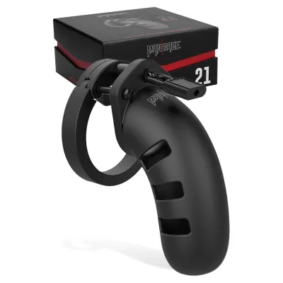 Shots Toys 4 5 Black Silicone Cock Cage with Metal Lock