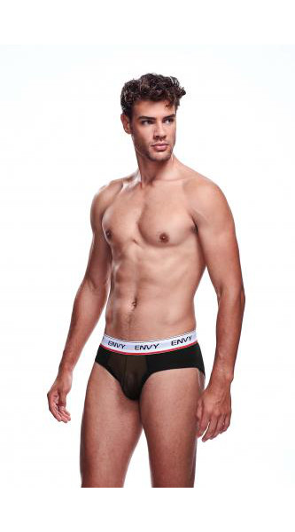 Envy Transparent Men's Brief - Black - S/M