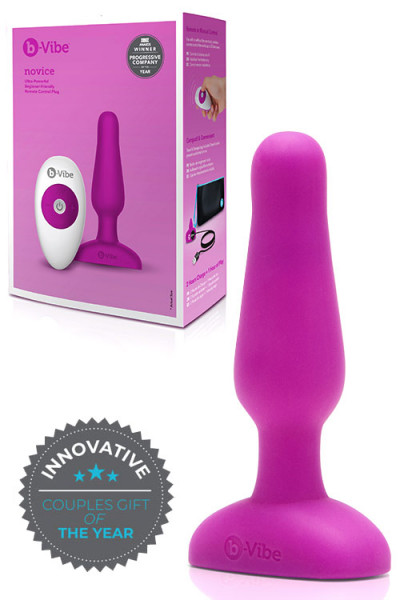 B-Vibe Beginner's Vibrating 4" Butt Plug with Remote