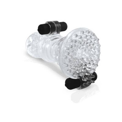 Vibrating Clear Textured Stroker