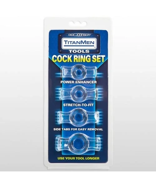 Titanmen Cock Ring Set - Clear