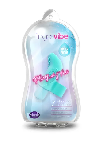 Blush Silicone Finger Vibe 7X Waterproof Blue