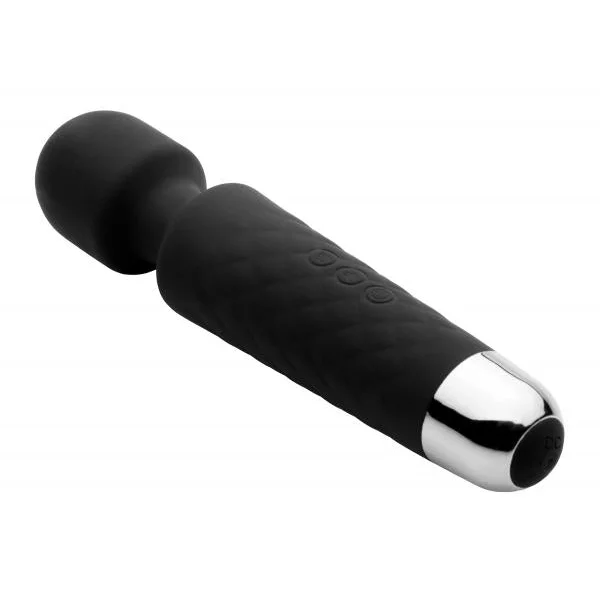 Deep Velvet 18X Silicone Massage Wand Black