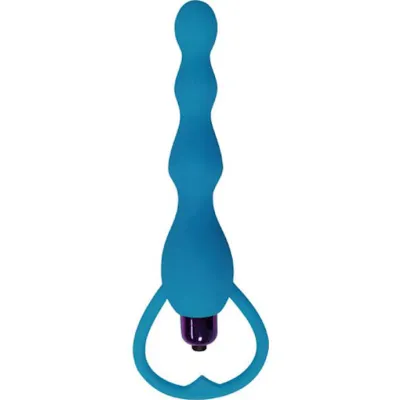 Silicone Vibrating Anal Beads Blue