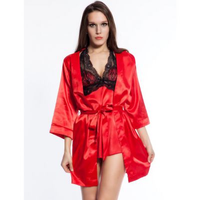 Sexy Robe Set Red One Size