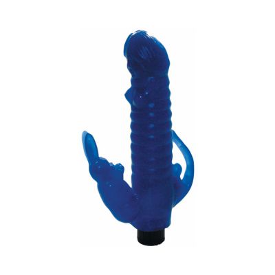 Ribbed Bunny Vibrator With Anal Tickler blue