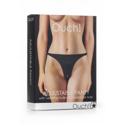Ouch Adjustable Panty with Vibrating Bullet Black