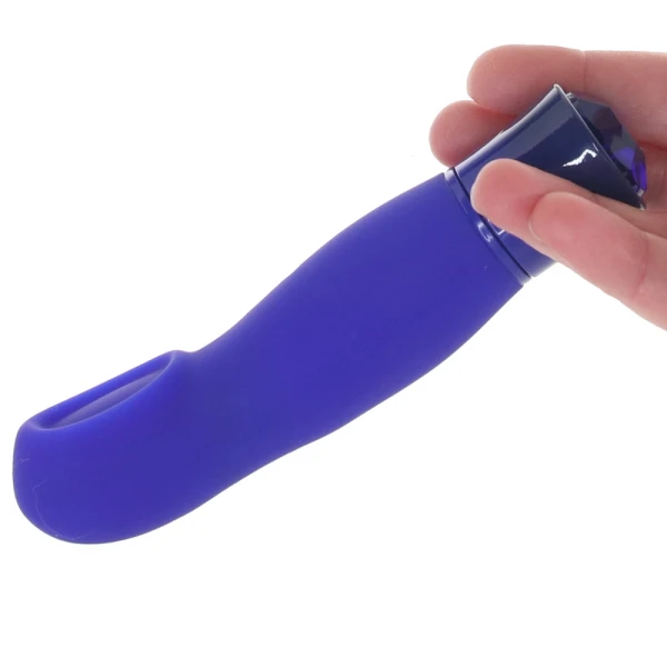 Oh My Gem Mystery Rechargeable Waterproof Silicone Warming Vibrator By Blush - Sapphire