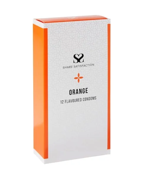 Share Satisfaction Orange Flavoured Condom - 12 Pack - Orange